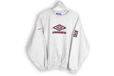 Vintage Umbro Sweatshirt Medium gray big logo sport jumper