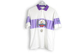 Vintage Adidas "At The Centre Court" Tennis Polo T-Shirt Medium / Large white purple