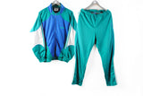 Vintage Adidas Tracksuit Large green blue retro 90s sport suit