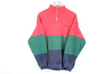 Vintage Yves Saint Laurent 1/4 Zip Sweatshirt XLarge multicolor red green blue 90s jumper
