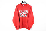 Vintage Chiefs Canton High School Sweatshirt XLarge red oversize retro style University football team USA style jumper