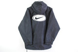 Vintage Nike Jacket Medium black white big logo hooded windbreaker sport coat
