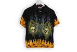 Vintage Biker Hawaii Shirt Small skull dragon big logo japan style pattern