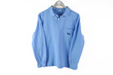 Vintage Celine Rugby Shirt Medium blue long sleeve 90s made in France polo t-shirt