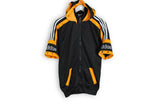 vintage adidas half sleeve track jacket hooded black orange 90s