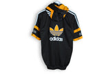 vintage adidas half sleeve track jacket hooded black orange 90s