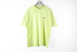 Vintage Nike T-Shirt XLarge green yellow retro classic small swoosh logo 90s tee sport athletic cotton shirt
