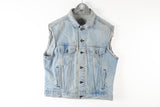 Vintage Levis Vest Medium / Large made in USA Levi's blue waistcoat jean denim 80s