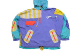 vintage adidas action multicolor anorak jacket purple yellow