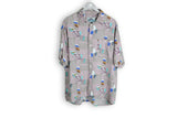 vintage gray abstract pattern hawaii shirt