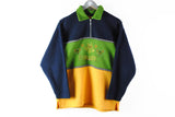 Vintage Fleece Half Zip Small Romantic big logo sweater green blue yellow multicolor 90s