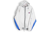 vintage tommy hilfiger big logo hooded jacket white blue