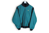 Vintage Lacoste Double Side Bomber Jacket Large green blue 90s rare retro coat