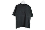 Vintage Chanel Embroidery Logo Bootleg T-Shirt Large black big logo