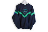 Vintage Adidas Sweatshirt Large / XLarge big logo navy blue green rare 90s athletic jumper