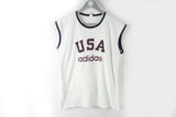 Vintage Adidas USA Top Small / Medium white big logo
