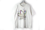 Vintage Adidas T-Shirt Large white big logo 90s tee
