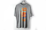 Vintage Adidas T-Shirt Large big logo 1993 marathon Stuttgart gray tee