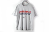 Vintage Nike T-Shirt Large just do it gray big logo swoosh cotton tee
