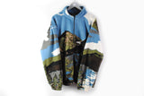 Vintage Fleece Sweater XLarge / XXLarge eagle pattern atlas for men retro 90s landscape mountains