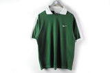 Vintage Nike T-Shirt Medium / Large green sport jersey polo shirt 90s athletic outfit