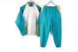 Vintage Adidas Tracksuit Women's 38 white green retro 90s sport suit