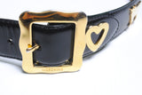 Vintage Moschino RedWall Black Leather Belt 40