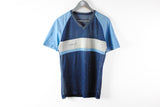 Vintage Adidas Mesh T-Shirt Medium / Large 80s blue polyester jersey tee