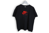 Vintage Nike Bootleg T-Shirt Small black red Oregon USA embroidery big logo