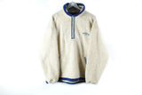 Vintage Billabong Fleece 1/3 Zip Large beige half zip surfing winter outdoor snowboard extreme sweater