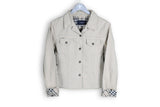burberry london brown jean jacket women's size 10