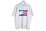 Vintage Tommy Hilfiger Made in USA T-Shirt XLarge gray big logo