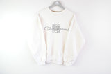 Vintage Champion USA Sweatshirt Large / XLarge big logo embroidery white 90s sport jumper