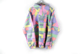 Vintage Fleece 1/4 Zip Large / XLarge multicolor purple pink abstract pattern 80s
