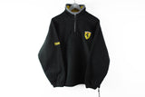 Vintage Ferrari Fleece Half Zip Medium black logo 90s sweater 1997