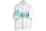 vintage abstract pattern sergio tacchini polo t-shirt white green made in Italy