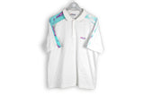 vintage fila white polo t-shirt made in italy abstract pattern