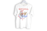 Vintage Iron Maiden Canadian Slavery tour 1984 rare deadstock white t-shirt mega