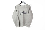 Vintage Yankees New York Sweatshirt Small big logo baseball 90s gray USA sport style made in USA crewneck