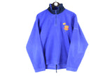 Vintage Sergio Tacchini Fleece 1/4 Zip Small purple blue 90s retro made in Italy sport ski style