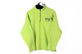 Vintage San Francisco Fleece 1/4 Zip Women's Large green embroidery logo 90s sweater