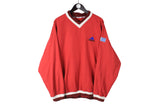 Vintage Adidas Sweatshirt XLarge red small logo 90s windbreaker retro jumper
