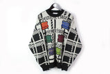 Vintage Carlo Colucci Sweater XLarge / XXLarge gray multicolor 90s rare pattern