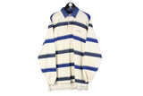 Vintage Gant Rugby Shirt XLarge / XXLarge beige 90s retro striped pattern