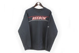 Vintage Reebok Sweatshirt XLarge / XXLarge navy blue big logo 90's crewneck