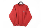 Vintage Champion Sweatshirt Small red small logo oversize unisex jumper crewneck 90's