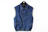 Vintage Wrangler Denim Vest made in Hong Kong 70s 80s sleeveless jacket
