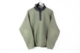 Vintage Musto Snugs Fleece Snap Buttons Large green 90s sweater