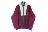 Vintage Helly Hansen Fleece Full Zip Large purple 90's winter sweater retro style outdoor jumper
