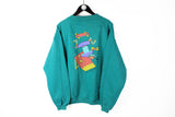 Vintage Poivre Blanc 1989 Sweatshirt Large Destroy crewneck green 80s made in France jumper Skateboarding